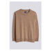 SVETER GANT D1. SUPERFINE LAMBSWOOL C-NECK MOLE BROWN