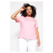 Trendyol Curve Pink Basic Crew Neck Knitted T-Shirt