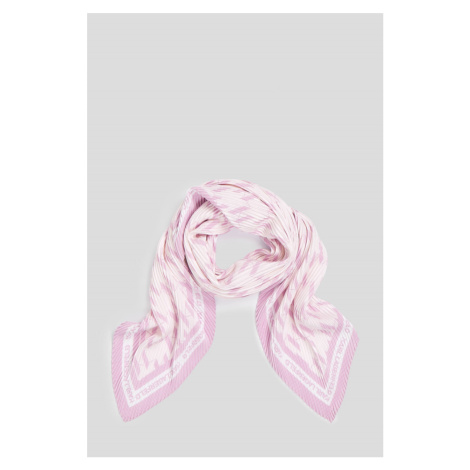 Šatka Karl Lagerfeld K/Monogram Pleated Scarf Orchid Pink