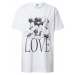 Merchcode Tričko 'Minnie Loves Mickey'  čierna / biela