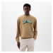 Mikina GAP Logo Crewneck Sweatshirt Perfect Khaki