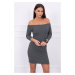 Fitted dress - ribbed graphite melange