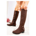 Fox Shoes Brown Suede Women's Boots