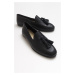 LuviShoes F04 Black Skin Leather Shoes