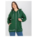 Dark green plua-zip hoodie