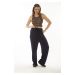 Şans Women's Plus Size Navy Blue Elastic And Laced Waist With No Pocket, A Comfortable Cut Track