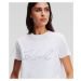 Tričko Karl Lagerfeld Rhinestone Logo T-Shirt Biela