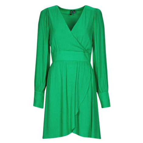Vero Moda  VMPOLLIANA LS SHORT DRESS WVN  Krátke šaty Zelená