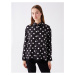 LC Waikiki Women's Polka Dot Long Sleeve Oversize Satin Shirt