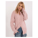 Light pink women's sweater with button fastening