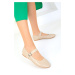 Soho Beige Patent Leather Women&#39;s Ballerinas 19004