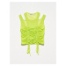 Dilvin 20216 Gathered Tulle Top-lime