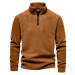 49143 Dewberry Half Zipper Stand Collar Mens Fleece-CAMEL