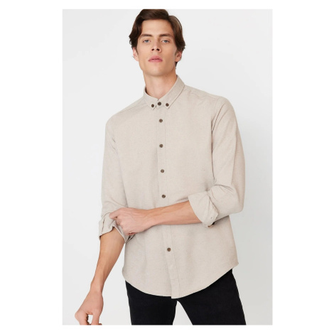 Trendyol Light Brown Slim Fit Buttoned Collar Shirt