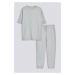 DOMÁCE OBLEČENIE PREMIUM LOUNGEWEAR SET LIGHT GREY MELANGE