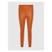 Guess Nohavice z imitácie kože Priscilla W1BB08 WE5V0 Oranžová Extra Slim Fit