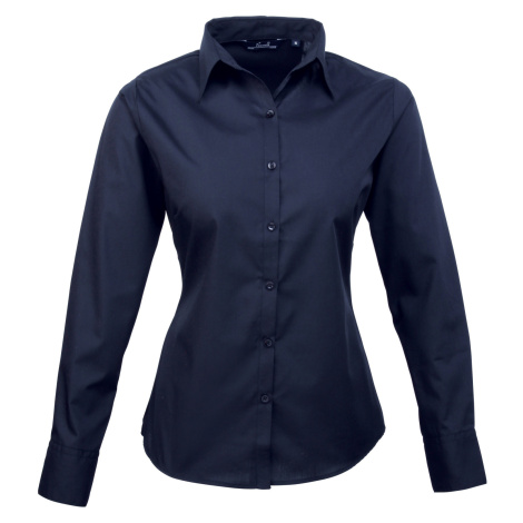 Premier Workwear Dámska košeľa s dlhým rukávom PR300 Navy -ca. Pantone 2766
