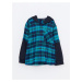 LC Waikiki Boys' Hooded Plaid Long Sleeve Gabardine Shirt