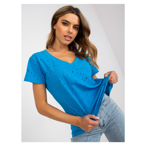 Blue monochrome cotton T-shirt