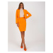 Elegant orange pencil skirt with slit