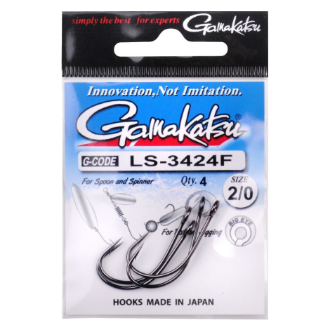 Gamakatsu háčiky ls-3424f new label hooks black - veľkosť 4 počet 8 ks