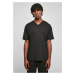 Eco-friendly oversized V-neck T-shirt black