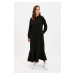 Trendyol Black Knitted Sweat Dress with Hood