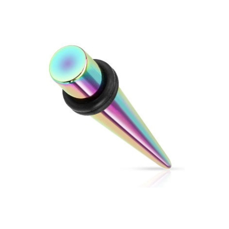 Expander do ucha z ocele 316L, dúhové farby, titánový povrch - Hrúbka: 4 mm