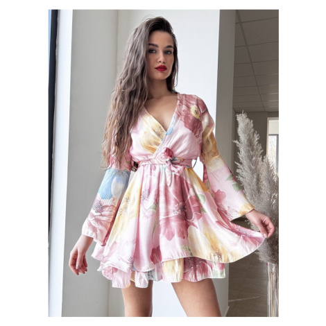 Ružové kvetinové šaty iMóda