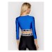 Versace Jeans Couture Blúzka Shiny 71HAH218 Modrá Regular Fit
