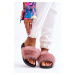 Women's rubber slippers with fur Pink Lucrece