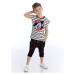 Denokids Sailor Boy T-shirt Capri Shorts Set