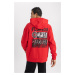 DEFACTO Fit Oversize Fit Printed Hooded Thick Sweatshirt