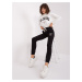 Ecru-Black Women's Tracksuit with Sweatshirt