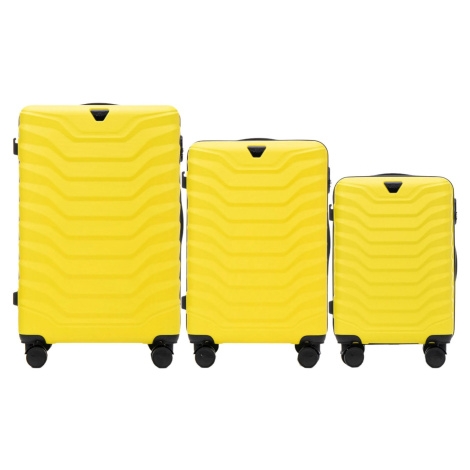 ŽLTÁ 3DIELNA SADA KUFROV PEAFOWL PEA01, SET OF 3 SUITCASES (L,M,S) WINGS, YELLOW