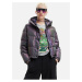 Grey Ladies Quilted Jacket with Metallic Reflections Desigual Re - Women