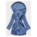 Voľná dámska džínsová bunda vo svetlo modrej denimovej farbe (POP7120-K) - P.O.P.SEVEN modrá jea