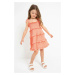 Dievčenské šaty Mayoral oranžová farba, mini, rovný strih