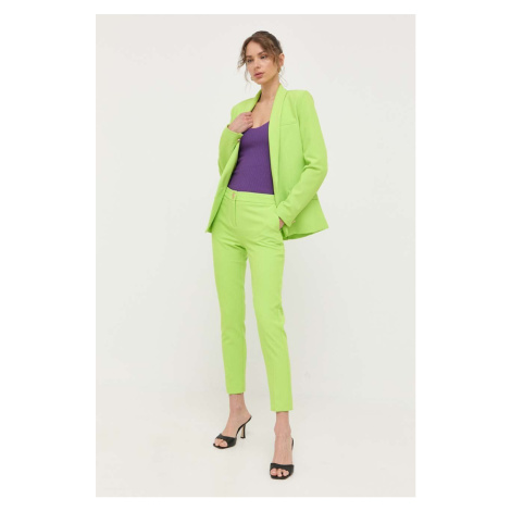 Nohavice Morgan dámske, zelená farba, cigaretový strih, stredne vysoký pás
