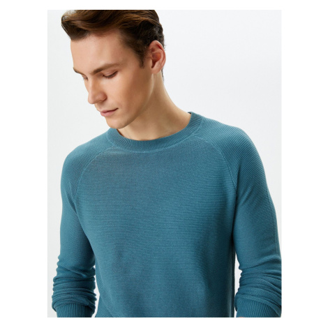 Koton Knitwear Sweater Basic Crew Neck Raglan Sleeve Cotton