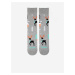 Šedé dámske vzorované ponožky Fusakle Jelene na snehu