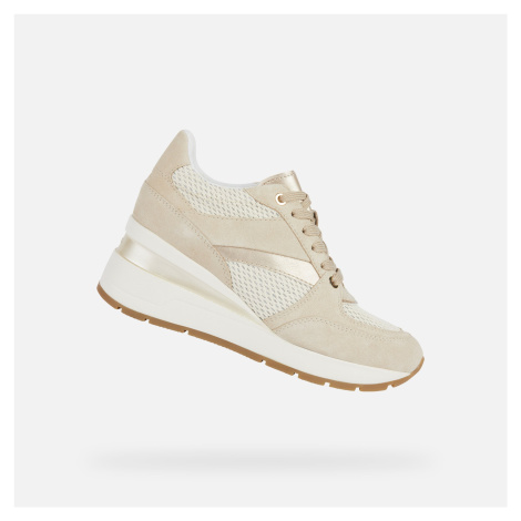 Beige women's sneakers Geox Zosma - Women's