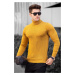 Madmext Mustard Turtleneck Patterned Sweater 4657