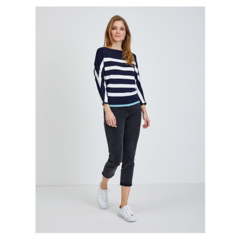 White-blue lightweight striped sweater ORSAY - Women