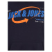Jack & Jones Plus Mikina  modrá / tmavomodrá / oranžová / čierna