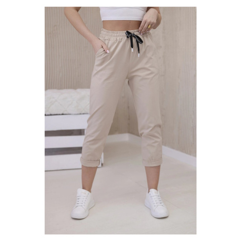 New Punto Trousers with Tie at the Waist - Dark Beige