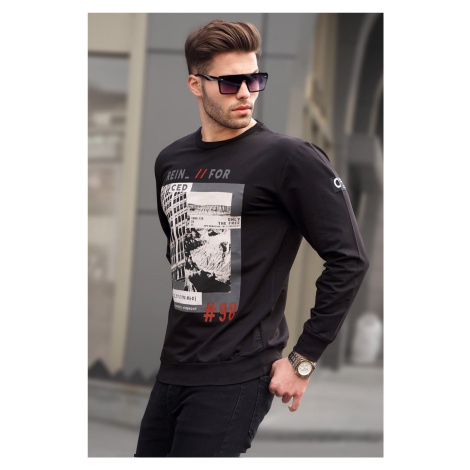 Madmext Black Printed Men's Sweatshirt 2197