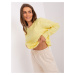 Light yellow women's classic sweater with long sleeves