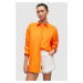 Bavlnená košeľa AllSaints Sasha dámska, oranžová farba, voľný strih, s klasickým golierom