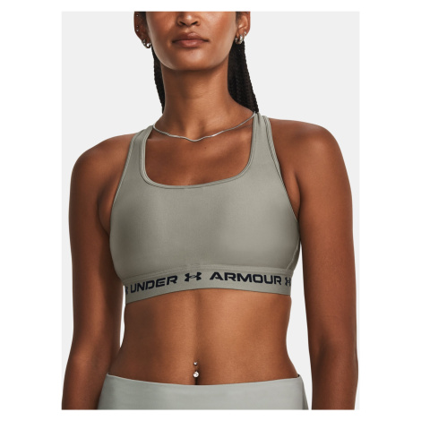 Sivá sportovní podprsenka Under Armour Crossback Mid Bra